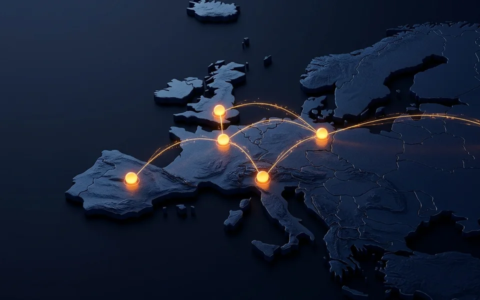 Five countries of active Receipt API campaigns on a map of Europe
