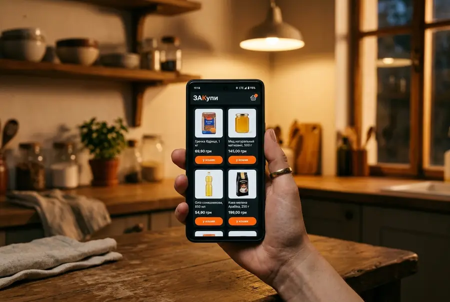 A chain's online catalog on a smartphone