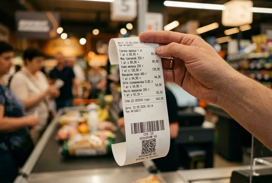 A purchase receipt with product prices